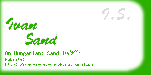 ivan sand business card